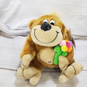 Goffa Gorilla With Rainbow Flower Plush Stuffed Animal 7 Inch Sitting With Tag
